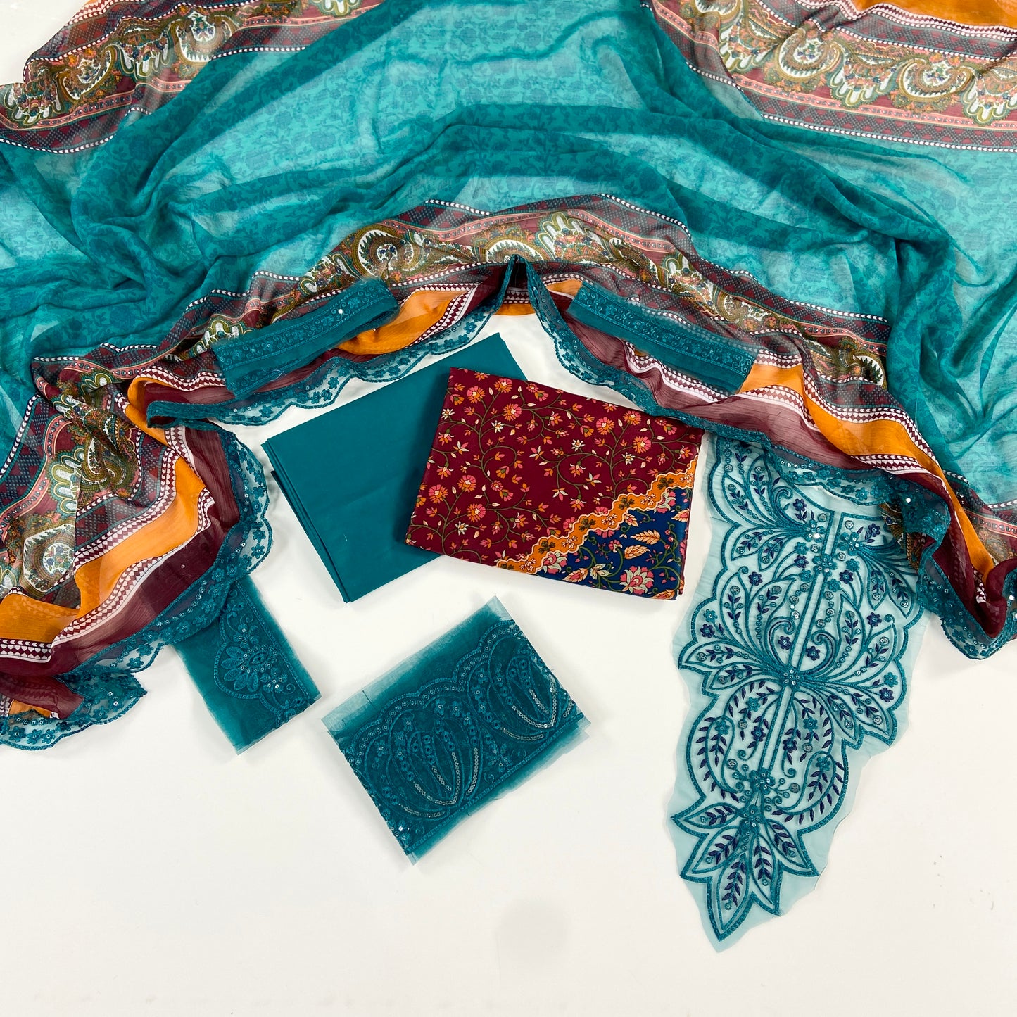 Maria B Embroiderd & Digital Printed Lawn 3PC