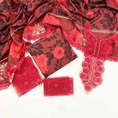 Farasha Embroidered Khaddar 3PC