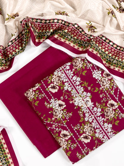 Riwaaz By Anaya Noor Printed & Emb Lawn 3PC