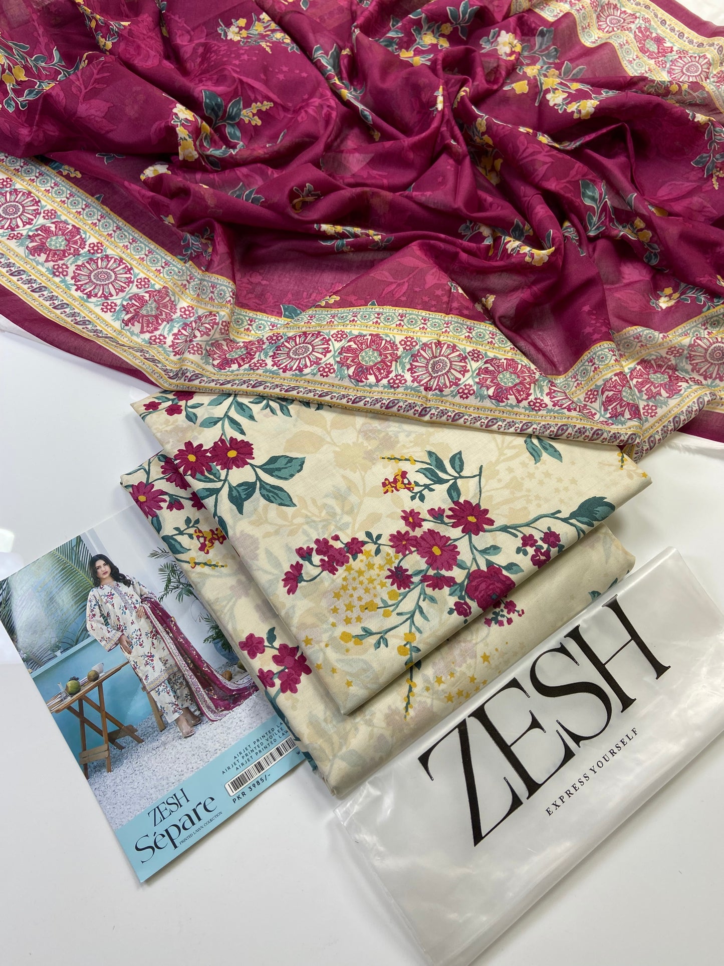 Zesh Airjet Printed Lawn 3-PC