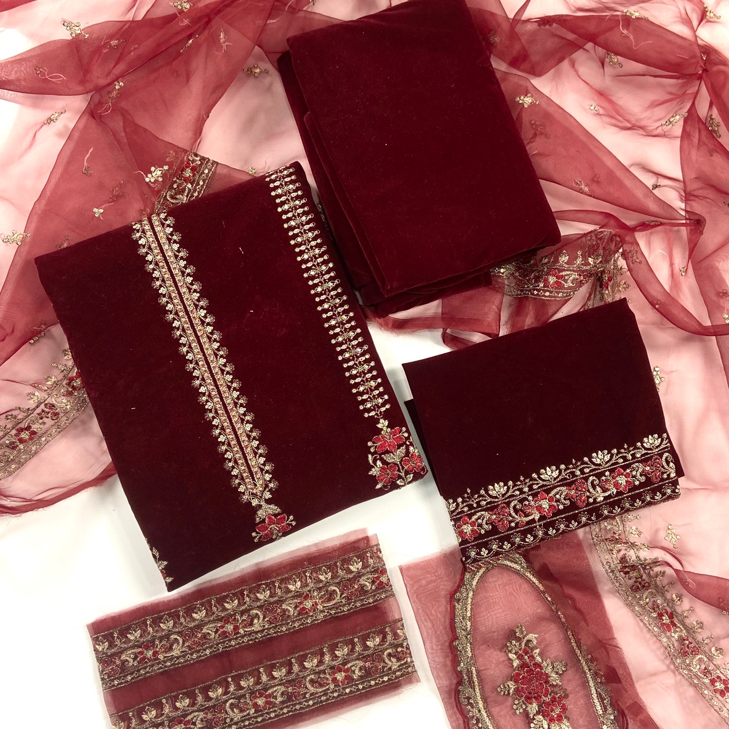 Maria B Sweet Velvet Embroidered 3PC