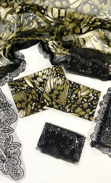 Maria B Embroiderd & Digital Printed Lawn 3PC