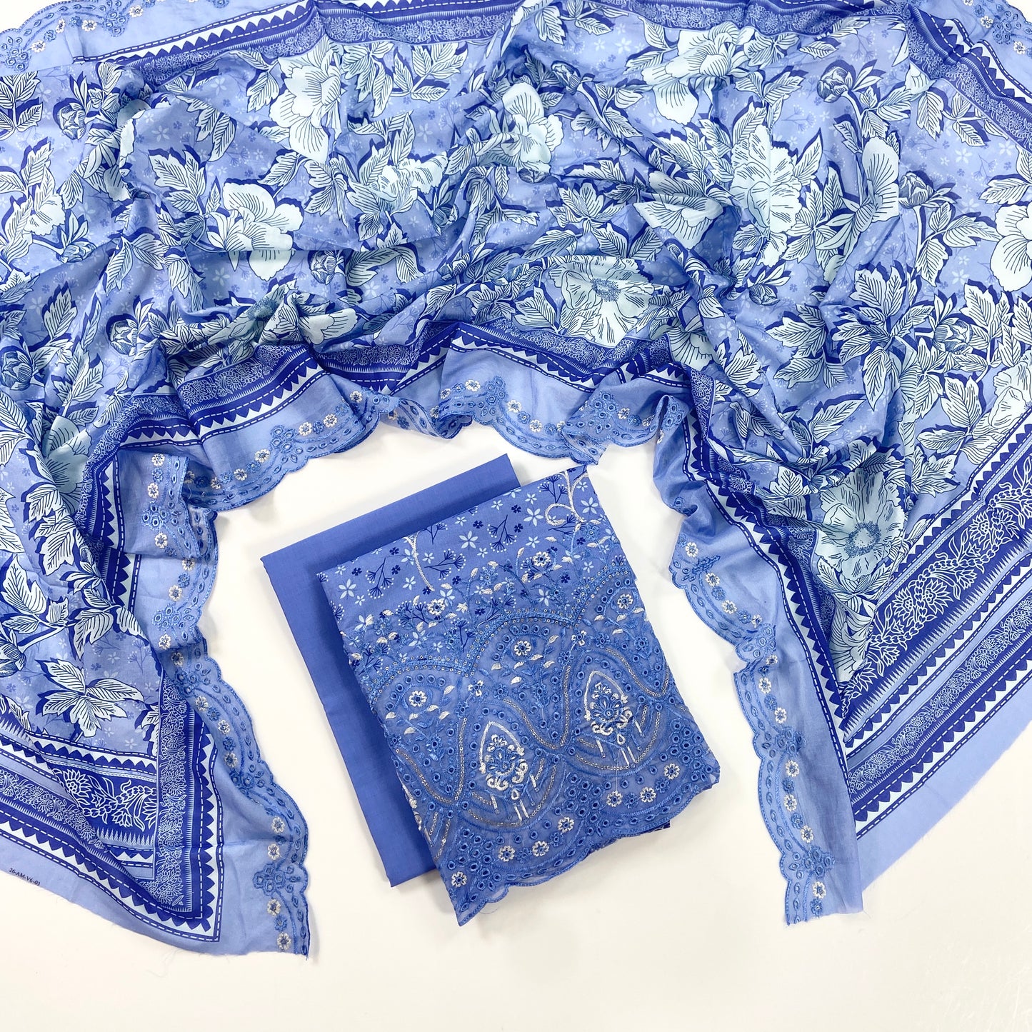 Almeerah By Anaya Noor Digital and Emb Lawn Laserkari Cutwork daman 3PC