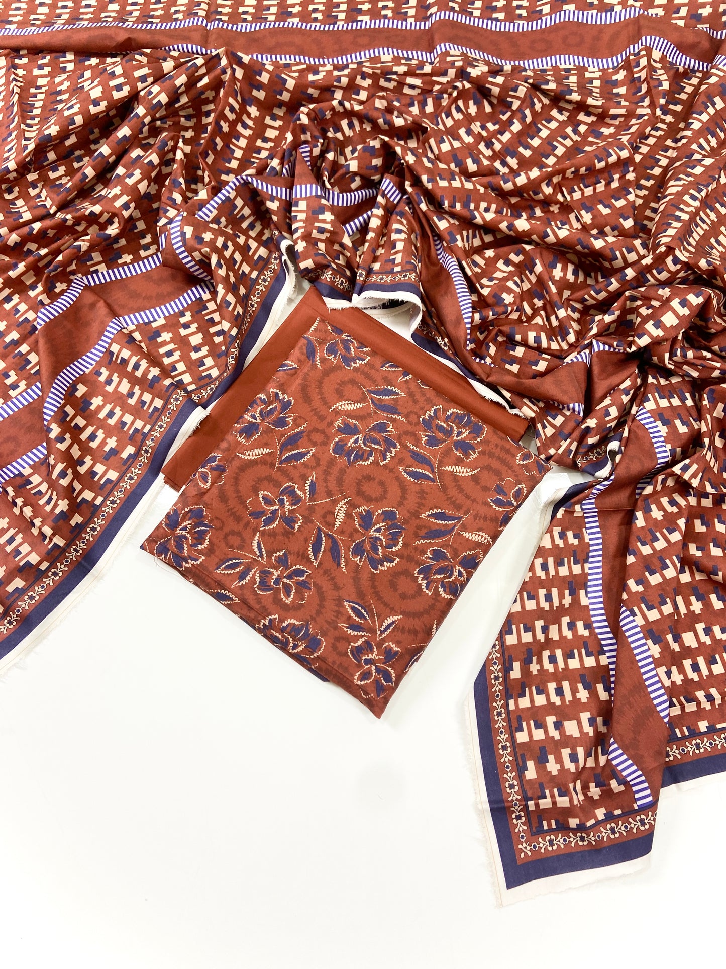 Sapphire Digital Printed Linen 3-PC