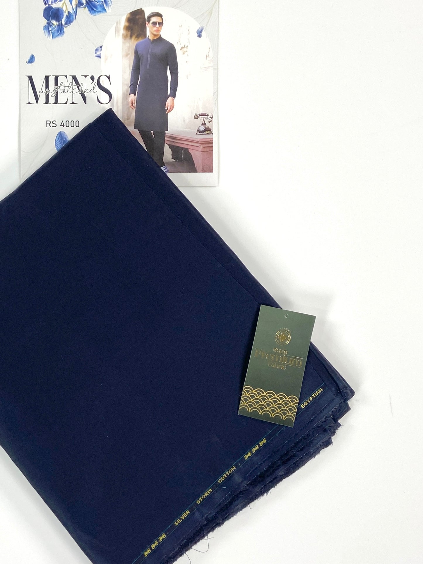 Taqwa Silver Storm Men’s Summer Cotton Unstitched Suit