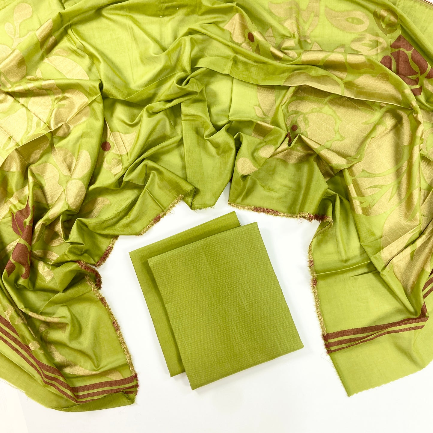 Self Jacquard Voil Shawl 3PC Unstitched Suit