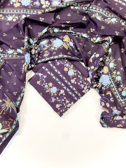 Mausummery Digital Printed Khaddar 3PC