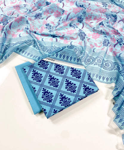 Sapphire Printed Lawn 3PC