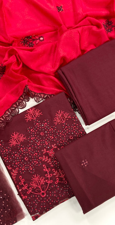 Maria B Luxury Embroidered Dhanak 3PC