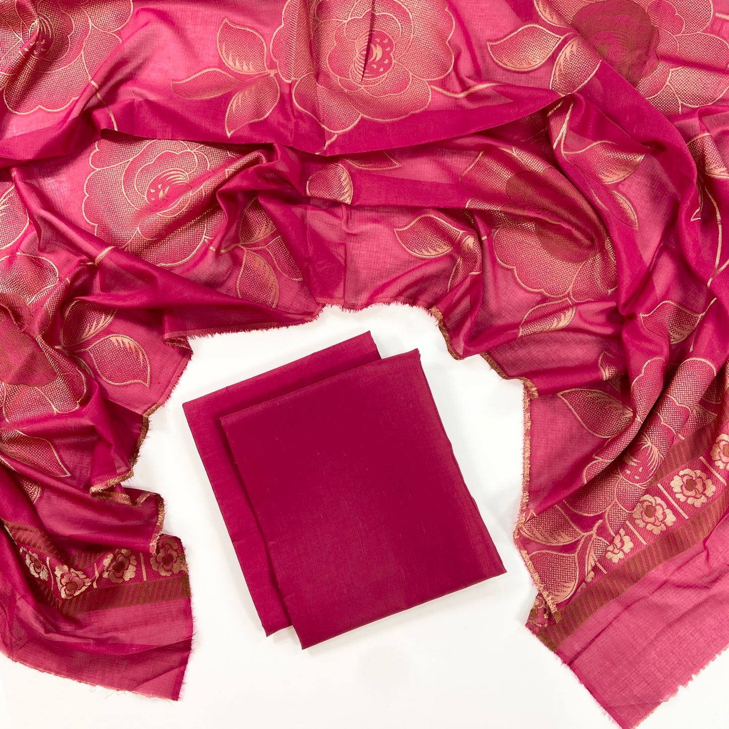 Self Jacquard Voil Shawl 3PC Unstitched