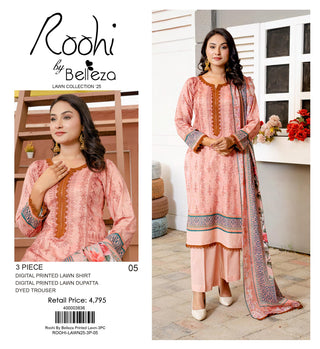 Roohi By Belleza Printed Lawn 3-PC