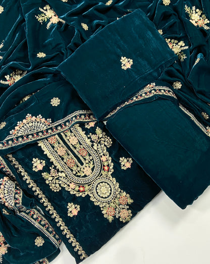 Maria B Luxury Velvet Embroidered Suit – 3PC