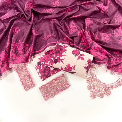 Iznik Embroidered Khaddar With Patches-3PC