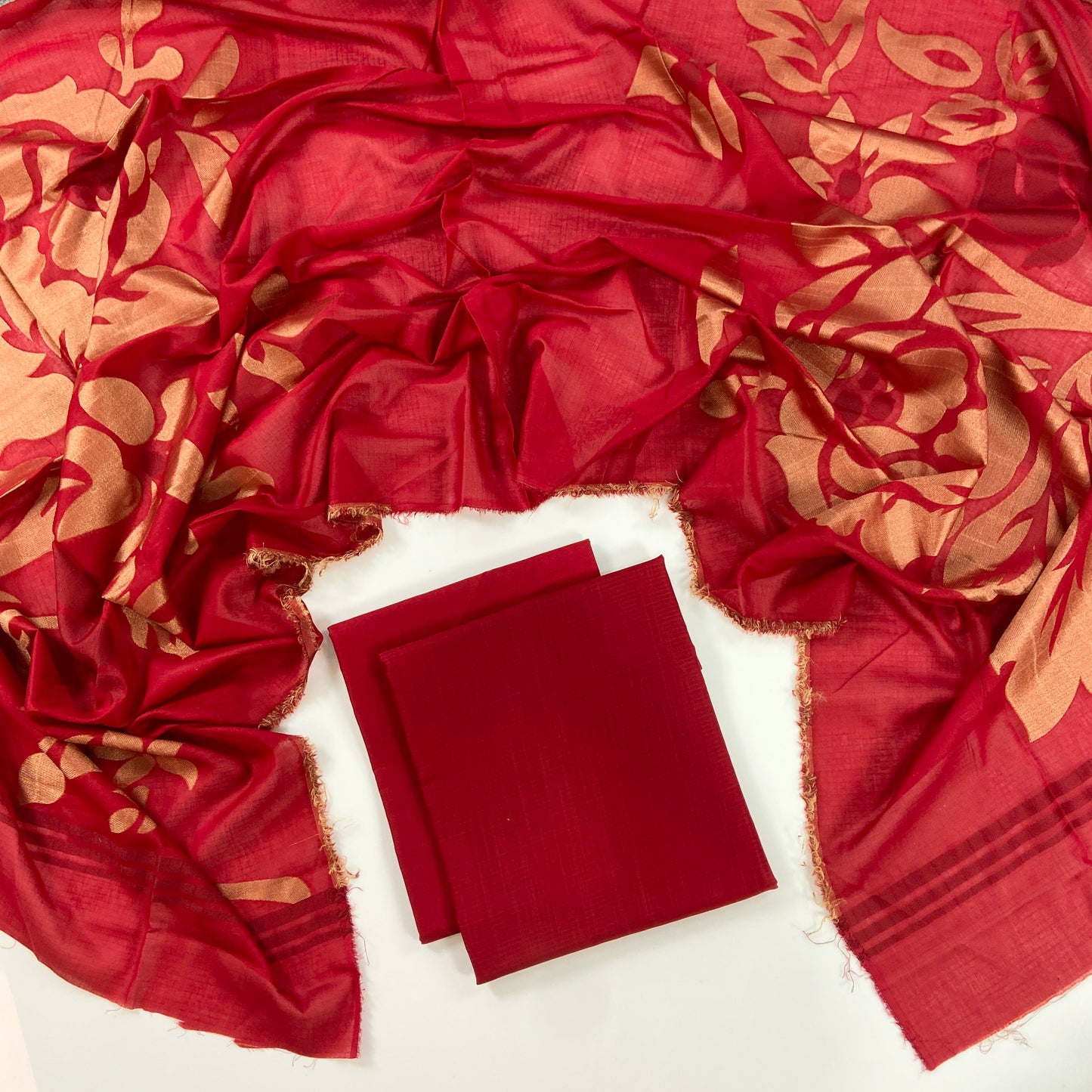 Self Jacquard Voil Shawl 3PC Unstitched Suit