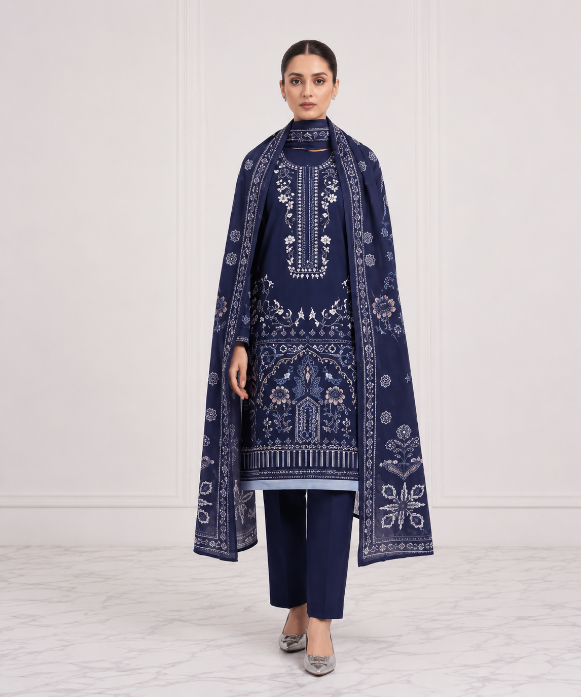 Anaya Digital Printed Linen 3PC