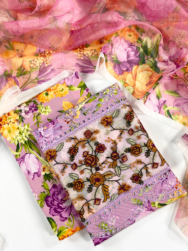 Anaya Noor Emb Bana Dora Lawn With Daman Laserkari 3PC