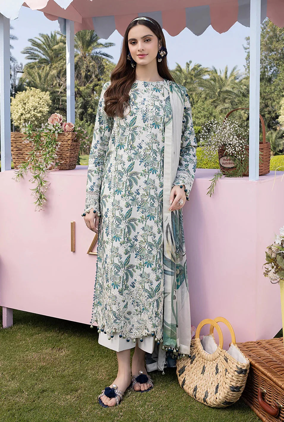 Crimson Embroiderd & Digital Printed Lawn 3PC
