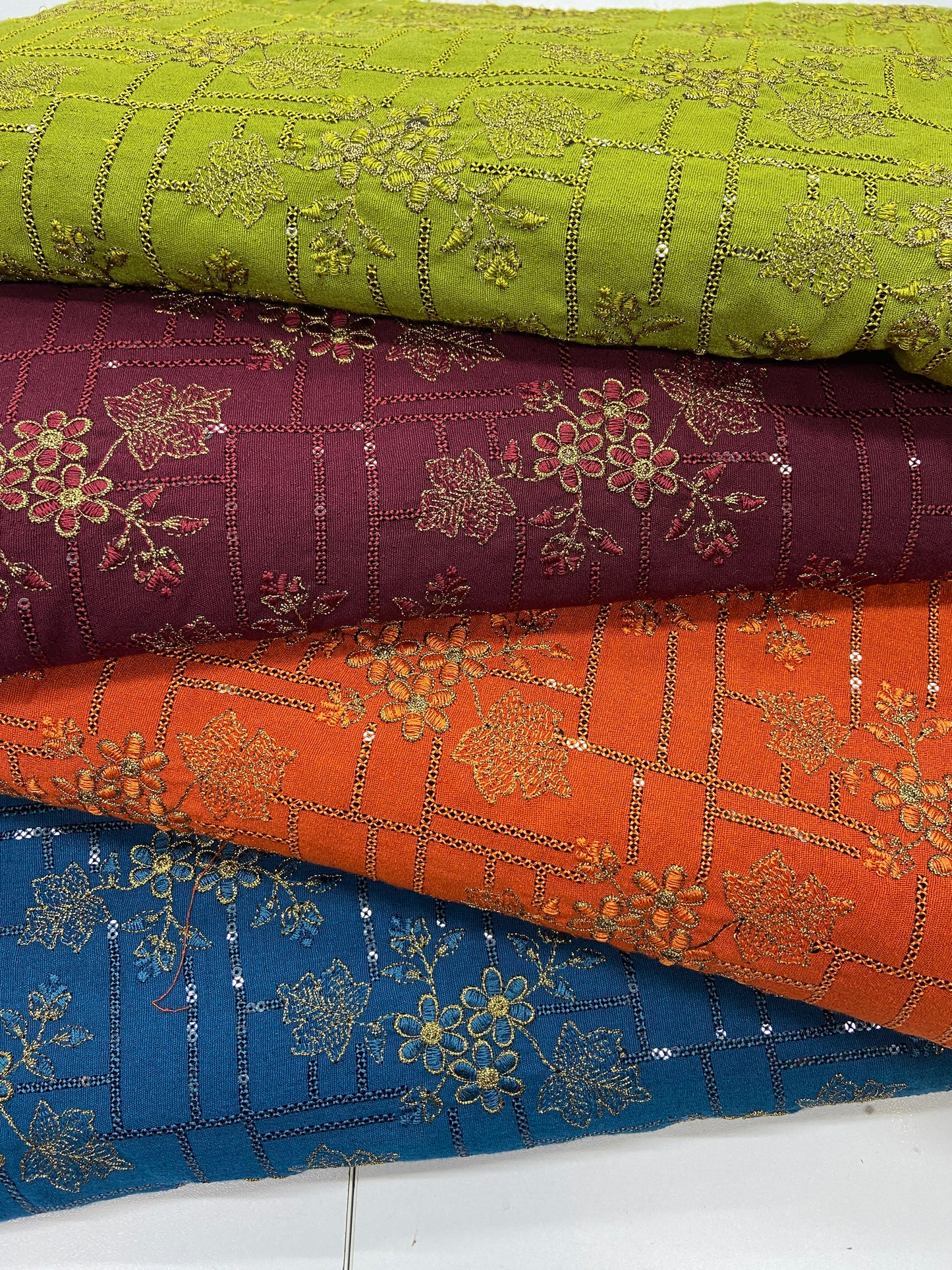Pack of 4 – Bareeze Style Embroidered Karandi Fabric 2-PC