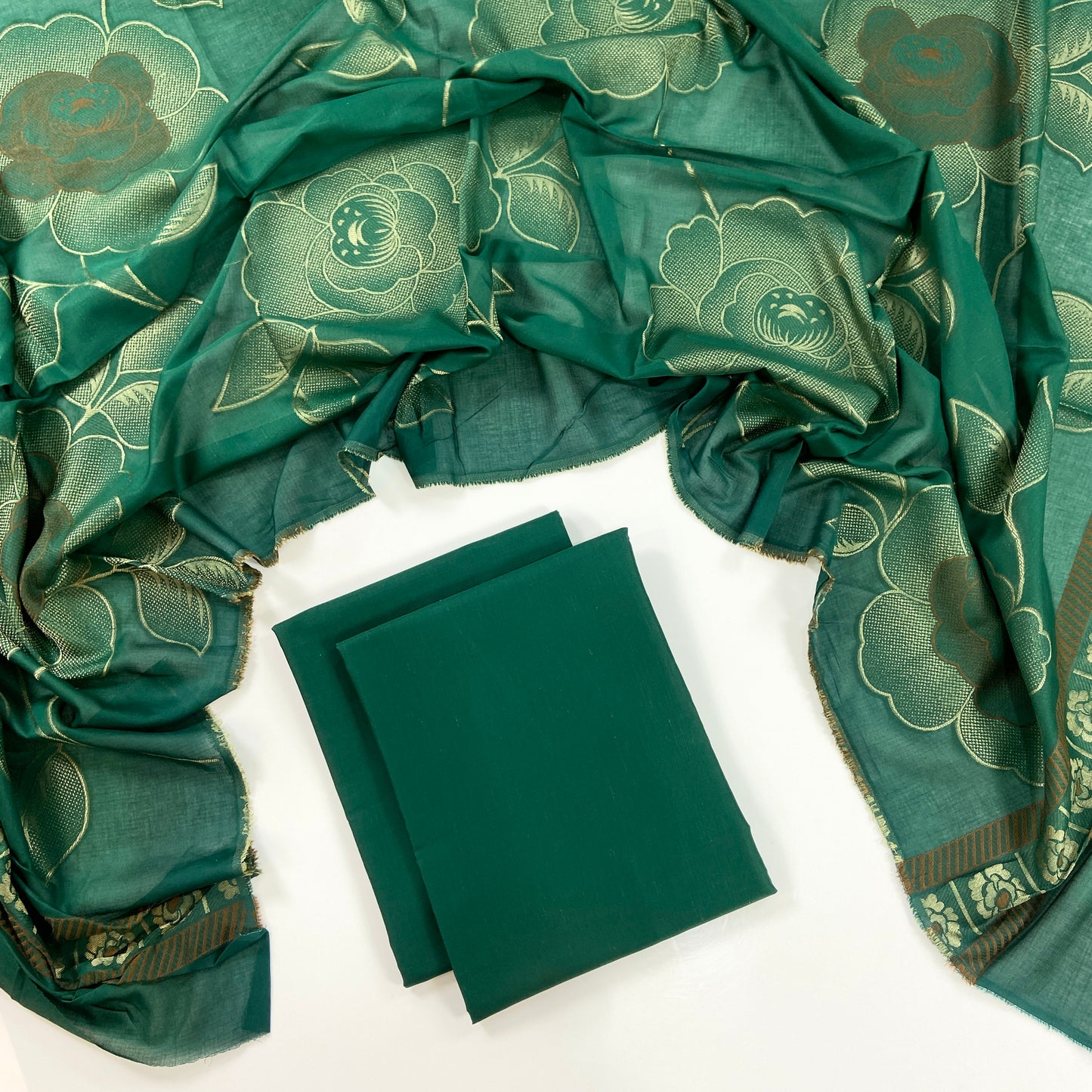 Self Jacquard Voil Shawl 3PC Unstitched