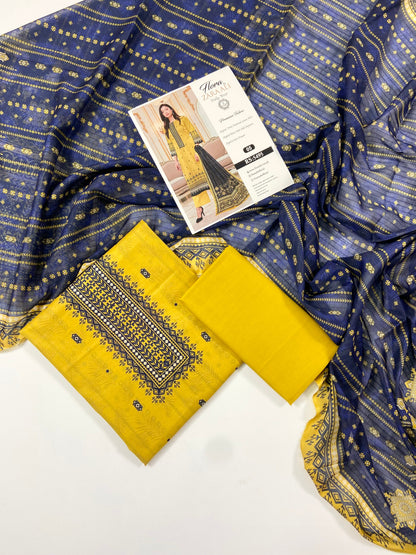 Flora By Zara Ali Printed Lawn 3PC
