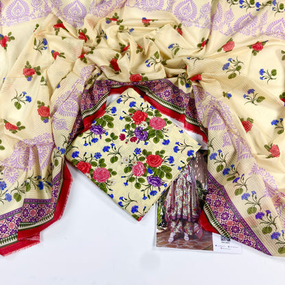 Almeerah Digital Printed Stripe Dora 3PC