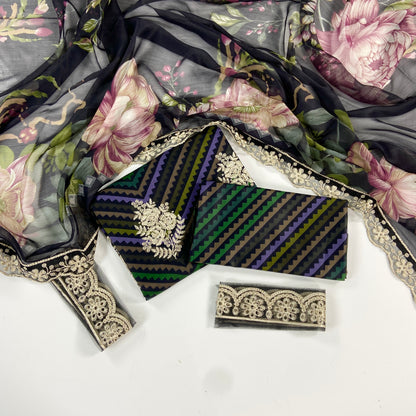 Maria B Embroiderd & Digital Printed Lawn 3PC