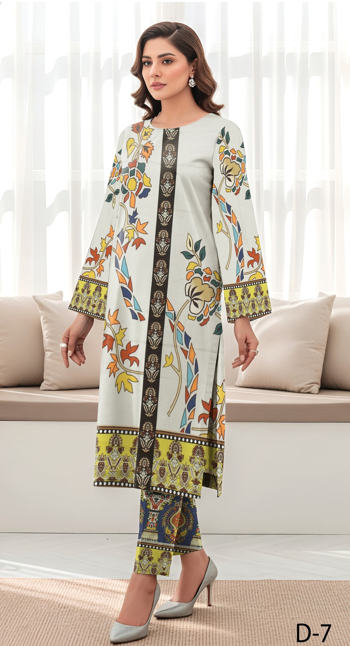 Anaya Noor Digital Printed Lawn Co-ard Set 2PC
