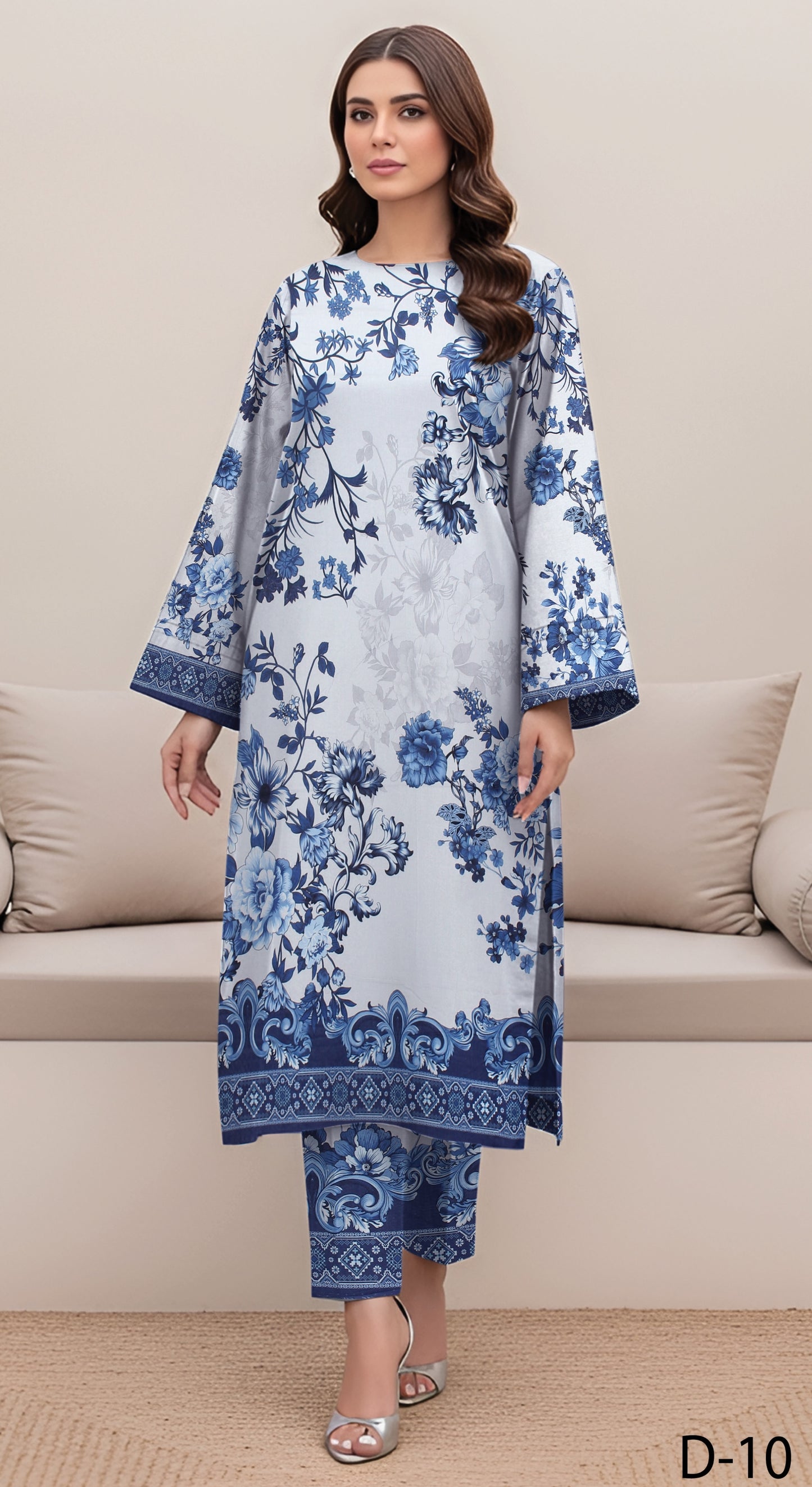 Anaya Noor Digital Printed Lawn Co-ard Set 2PC