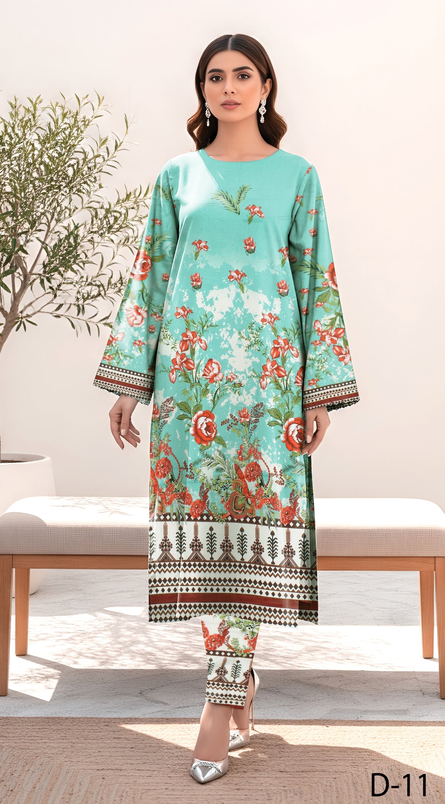 Anaya Noor Digital Printed Lawn Co-ard Set 2PC