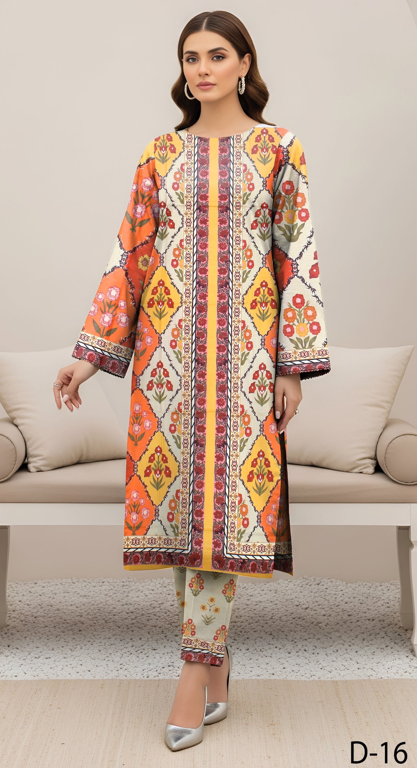 Anaya Noor Digital Printed Lawn Co-ard Set 2PC