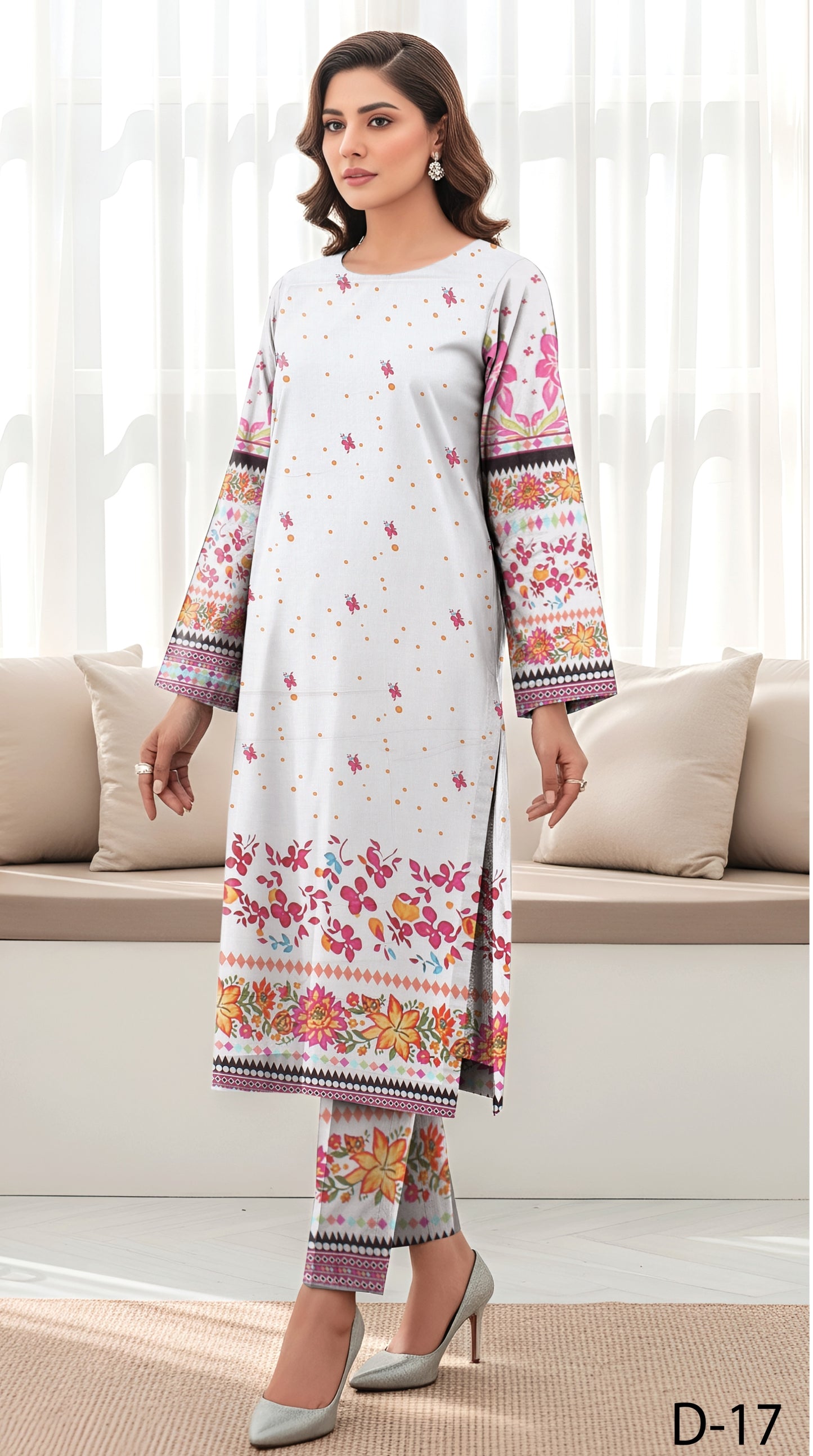 Anaya Noor Digital Printed Lawn Co-ard Set 2PC