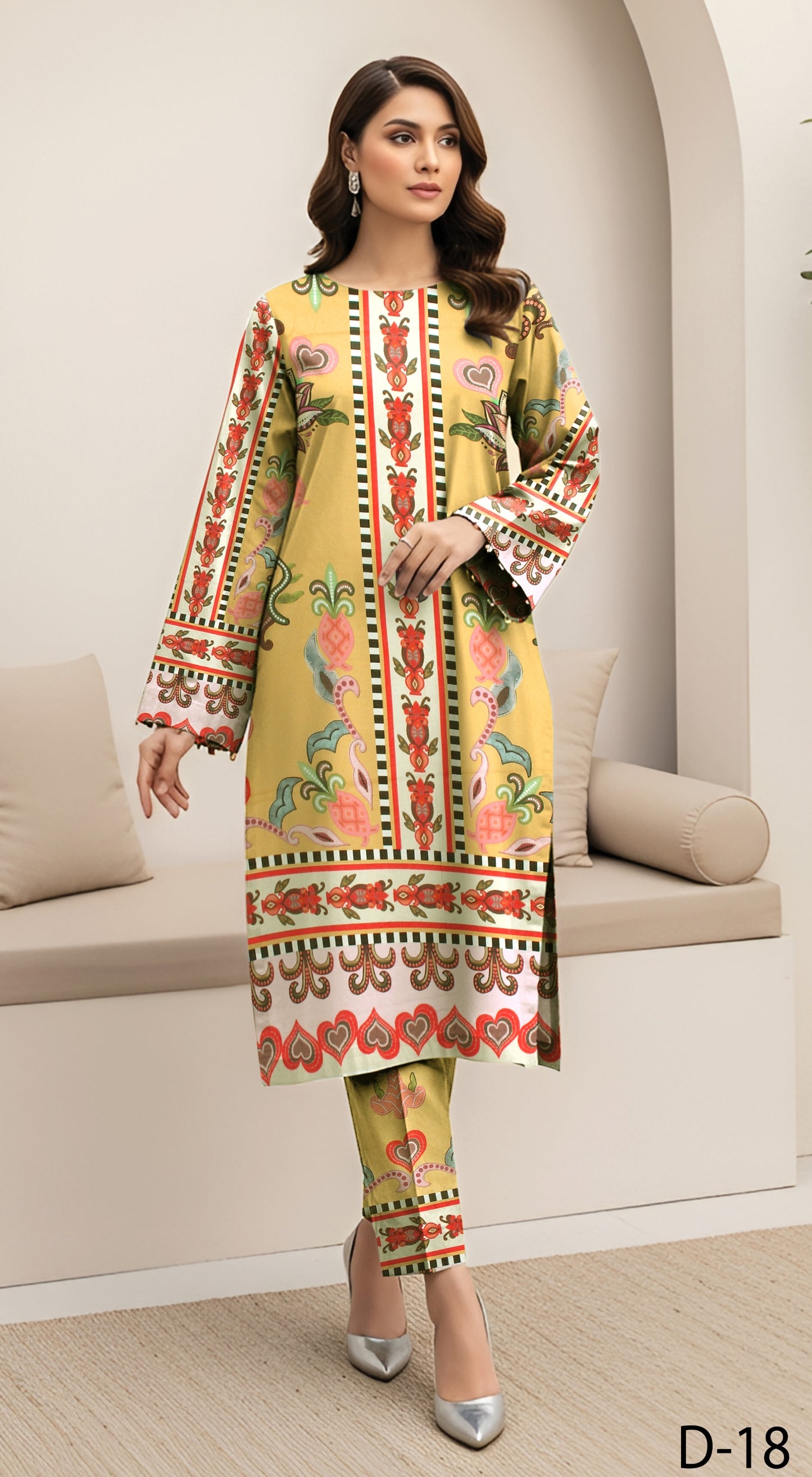 Anaya Noor Digital Printed Lawn Co-ard Set 2PC