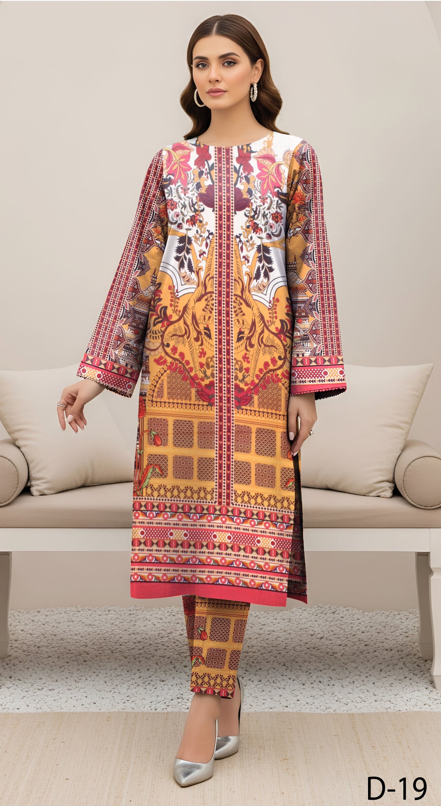 Anaya Noor Digital Printed Lawn Co-ard Set 2PC