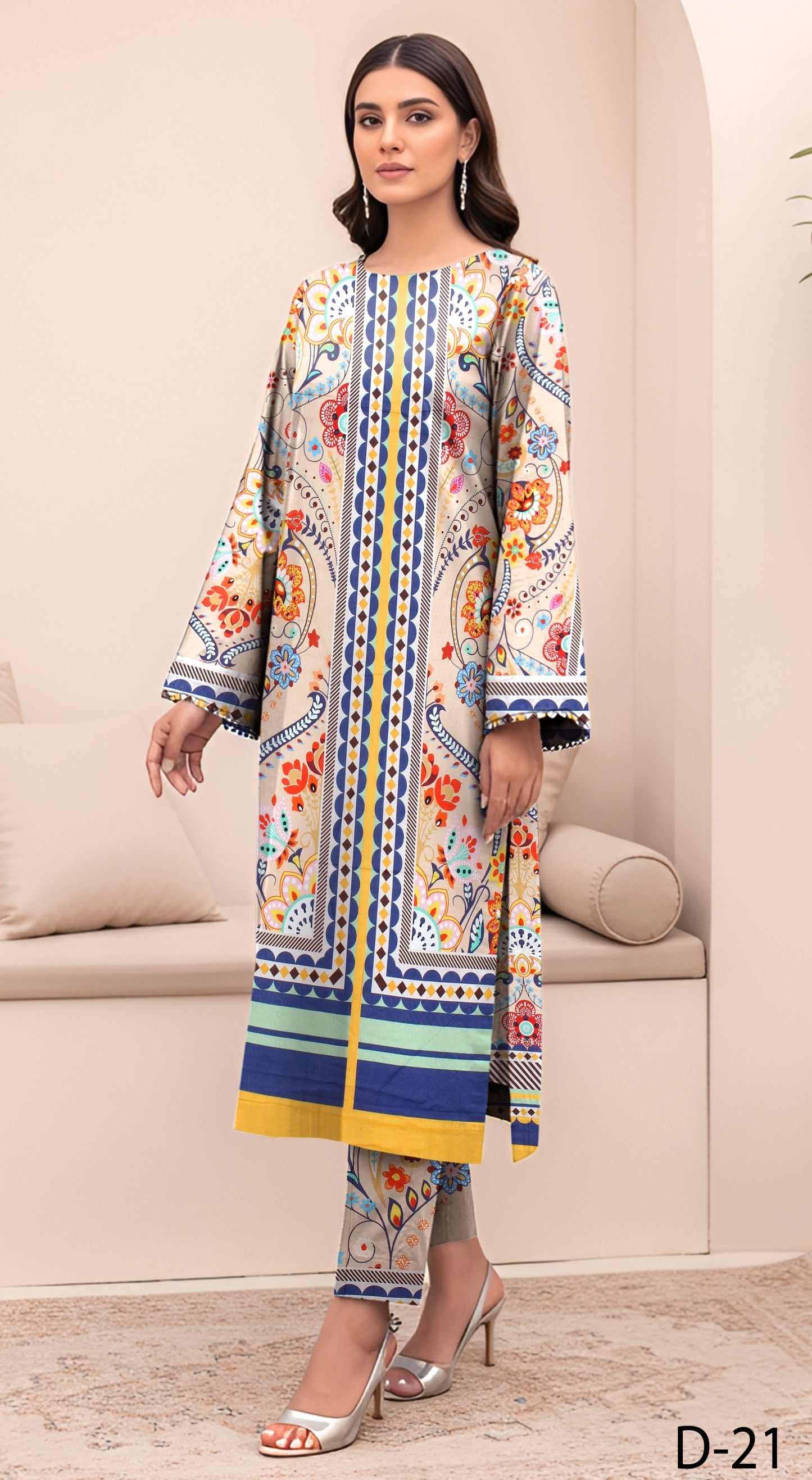 Anaya Noor Digital Printed Lawn Co-ard Set 2PC