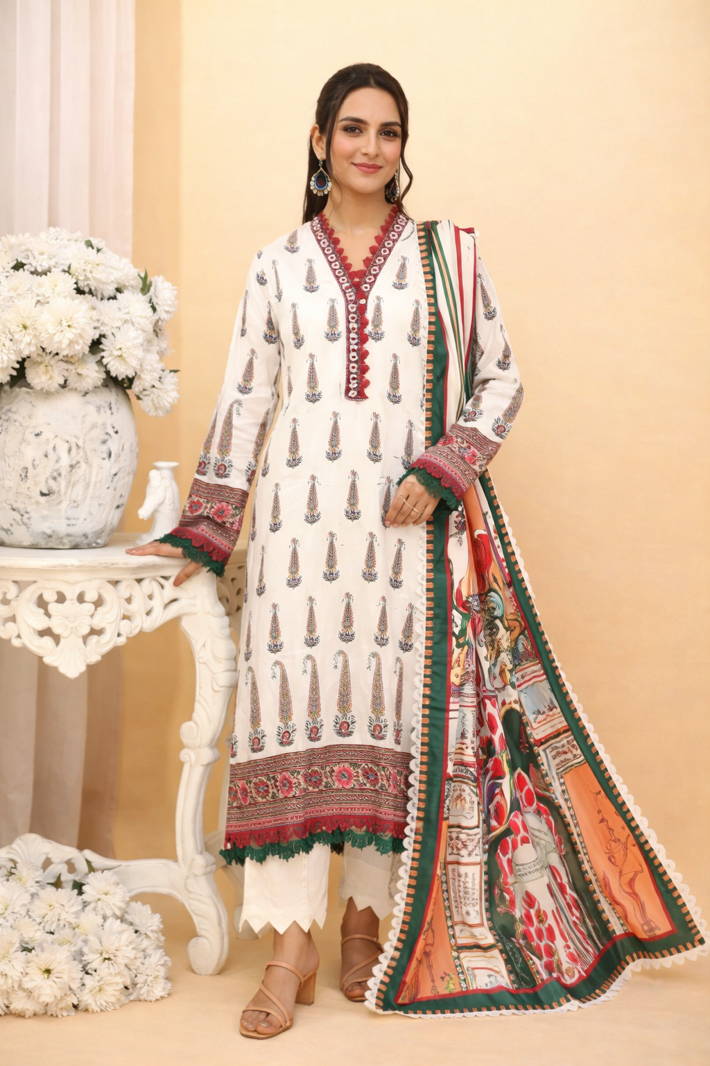 Aangan Digital Printed Lawn 3PC