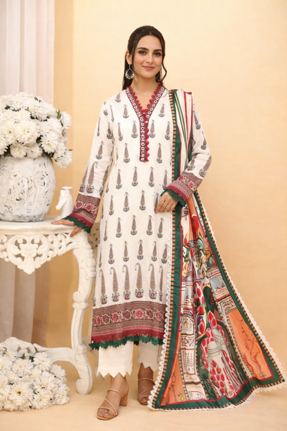 Aangan Digital Printed Lawn 3PC