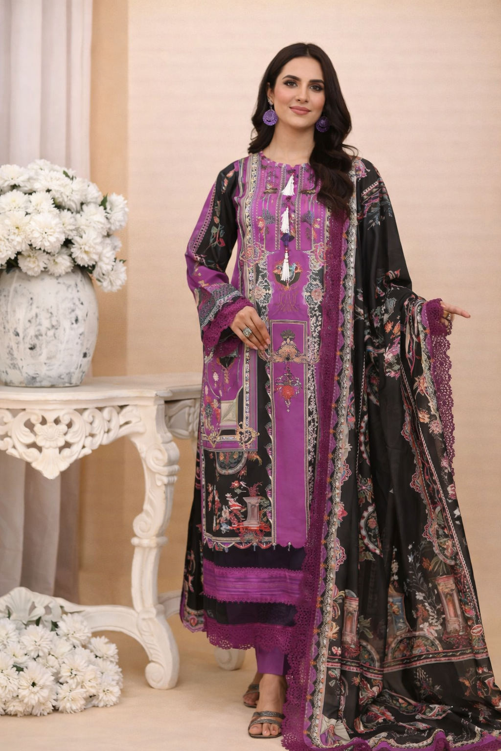 Aangan Digital Printed Lawn 3PC