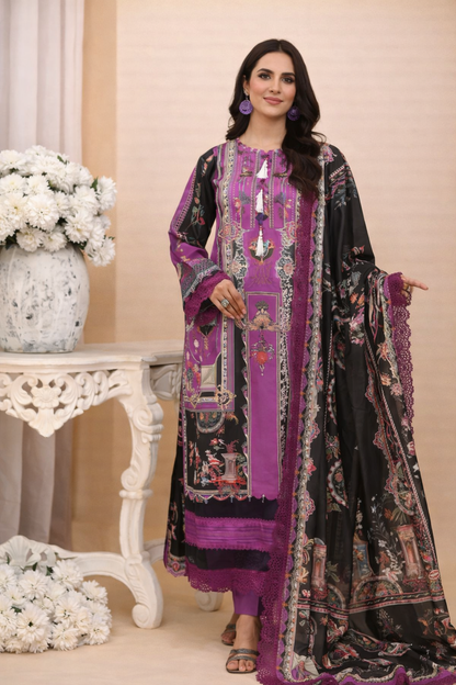 Aangan Digital Printed Lawn 3PC