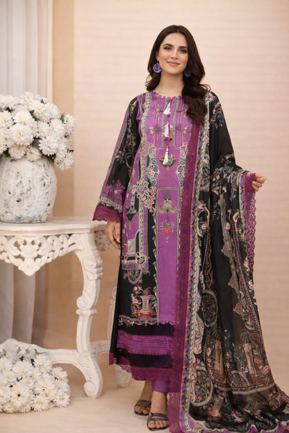 Aangan Digital Printed Lawn 3PC