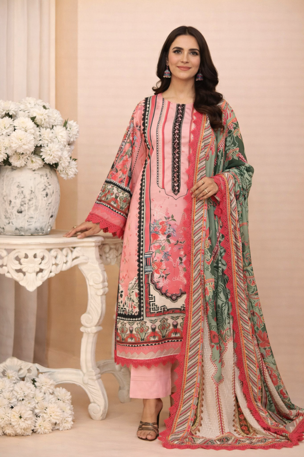 Aangan Digital Printed Lawn 3PC