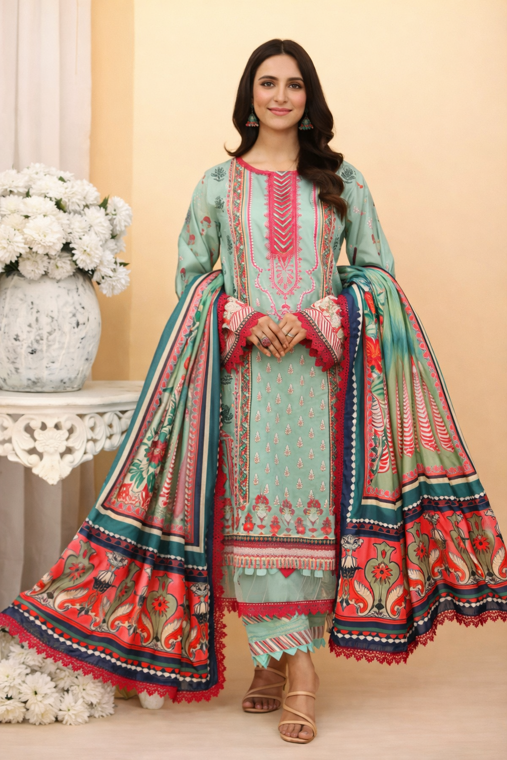 Aangan Digital Printed Lawn 3PC