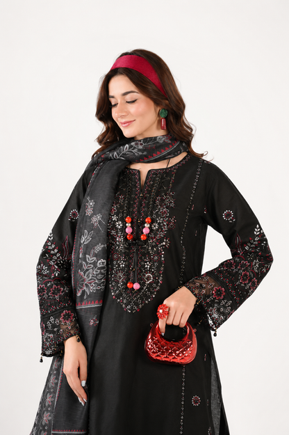 Maria B Fancy Jacquard Cotton Emb 3PC