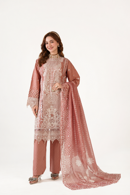 Maria B Fancy Jacquard Cotton Emb 3PC