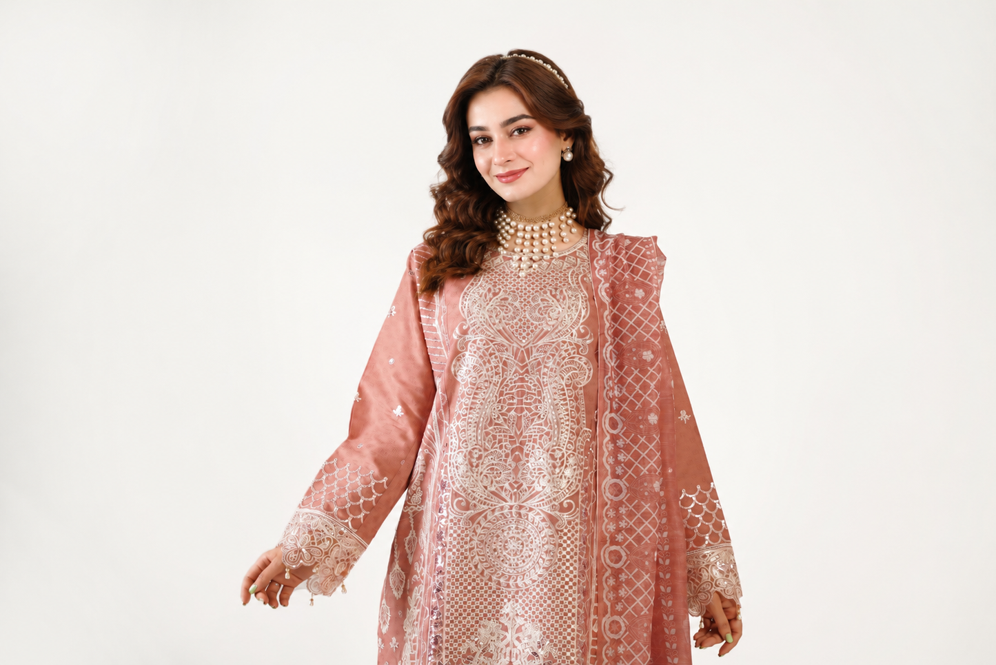 Maria B Fancy Jacquard Cotton Emb 3PC