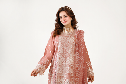 Maria B Fancy Jacquard Cotton Emb 3PC