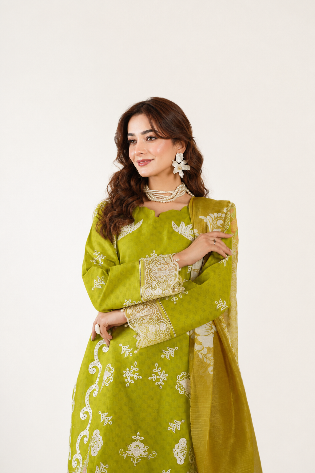 Sapphire Fancy Jacquard Cotton Emb 3PC