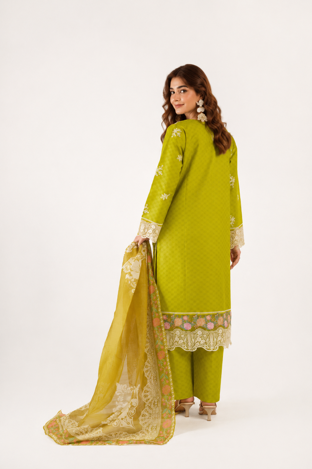 Sapphire Fancy Jacquard Cotton Emb 3PC