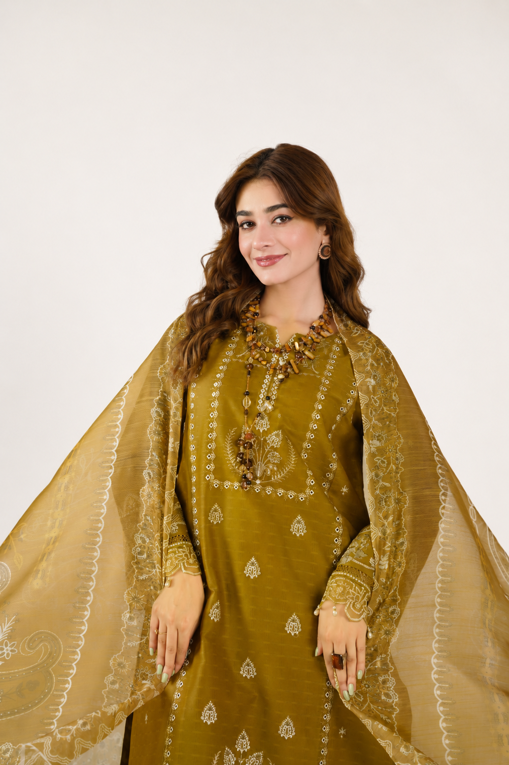 Sapphire Fancy Jacquard Cotton Emb 3PC