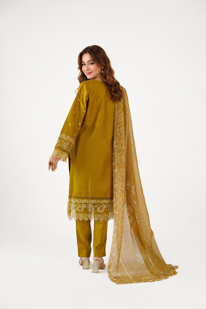 Sapphire Fancy Jacquard Cotton Emb 3PC