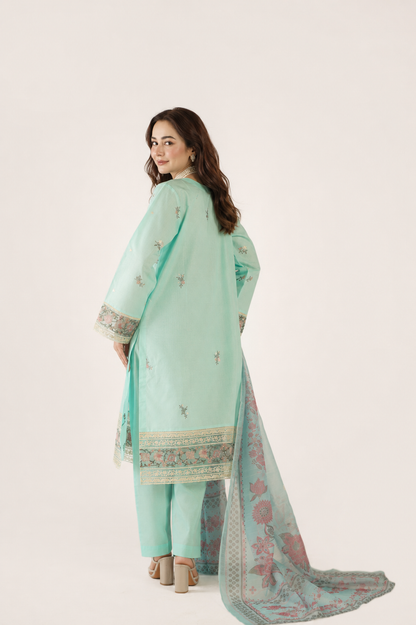 Anaya Noor Fancy Jacquard Cotton Emb 3PC